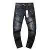 Мужские фиолетовые джинсы дизайнерские джинсы мода расстроенные разорванные байкеры женские джинсовые грузы для мужчин черные брюки Высококачественные модные мужские джинсы 18