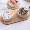 Kubki jednorazowe słomki 1 set ceramika miska kreatywne deser owoce do domowej restauracji