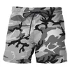 Shorts masculins Camouflage 3D Pantalons courts imprimés Board de sport en plein air Unisexe Fashion Casual Swimming Beach Trunks Vêtements