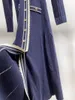 Sıradan elbiseler kokostly 2024 kadın örgü elbise v yaka uzun kollu Fransız markası zarif parti roupas feminina blogueira robi