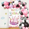 Balon inek teması 76pcs parti dekorasyon çelenk kemeri kiti 12 inçlik basılı zincir çiftlik doğum günü bebek banyosu öğesi