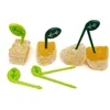 Gorks 10st/set Leaves Fruit Fork Picks Kids Snack Dessert Decoration Toothpick For Bento Sandwich