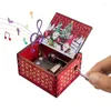 Figurine decorative BOX MUSICA NATALE 2024 Ornamenti di Snowman Babbo Natale Delicati per bambini