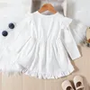 衣類セット女の赤ちゃんの赤ちゃんの秋の冬の服ベルボトム衣装フリル長袖チュニックドレストップフローラルフレアパンツヘッドバンドセット