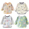 Bibs Burp Clots mignon dessin animé Baby Bib Color Couleur Baby Bib Robe à manches longues Ablées longs Tablier à manches