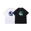 Designer Moda de mangas curtas T Camisetas Toolinging Carhartte Night's Night Moon Ilha Tropical Padrão Impresso Casal Longo Round Neck Trend Mas5