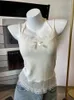 Women's Tanks White Lace Camisole 2024 Summer Short Inner Wear Slim-Fit Top Halter Strap Solid Color Crop Tops For Lady