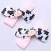 Haaraccessoires 2 Solid Cowhide Ribbon Bow Baby Hair Clips Handgemaakte booghaarclips Flash Emmer Childrens Hair Clips D240514