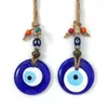 Dekorative Figuren Lucky Eye Glass Blau türkisch böser Anhänger Makrame Wand hängende handgefertigte Dekor Boho Home Dekoration Geschenk