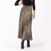 Jupes Sexy Leopard Imprimerie maxi robe pour les femmes d'été 2024 Skinny haute taille élastique Smooth lisse Long Woman