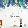 Wallpapers Blue Ins Window Wall Stickers Wind Palm Leaf Living Room Children's Ordic Fresh Smart Home Decoration Self-adhesive PVC