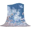 Blankets Blue Sky Clouds Flowers Throws For Sofa Bed Winter Soft Plush Warm Throw Blanket Holiday Gifts