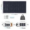 12V 100W Esnek Güneş Paneli 198V 100 W 200 Watt Paneller Kiti RV Tekne Otomobili için Komple Denetleyici Ev Pil Şarj Cihazı 240430