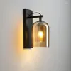 Vägglampa svart industriell ljus kreativa glaslampa armaturer för vardagsrum sovrum gången trappdekor