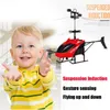 Parkten Electric RC Flying Helicopte Kids Flight Plane Induction Induction Aircraft Remote Control Toys LED Light Outdoor 240511