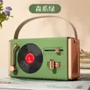 New Creative Mini Retro Bluetooth Speaker Card Insert USB Gift Black Glue Record Machine Desktop Portable Sound System