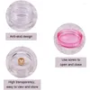 Opslagflessen 120 stks 3G/0.1oz Ronde lege heldere container pot met roze schroef voor make -up cosmetische monsters bead kleine sieraden nagels kunst