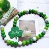 St.Patrick Pubsels Çiftlik Evi Paskalya Günü Rustik Ülke Ahşap Boncuk Bead Boho Çelenkler Katmanlı Tepsi Dekoru