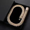 Hip Hop Mens Jewelry 20Mm Gold Plated Brass 3 Rows AAAAA CZ Diamond Iced Out Heavy Cuban Link Chain Necklace