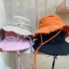 2024 new bucket hat woman designer hat for man le bob multicolors street style wide brim shading flat top letter solid colors bucket hat with string gorras beach mz02 c4