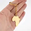 Keychains Lanyards Jeshayuan African Map Pendant Pendant Keychain for Women Men en acier inoxydable Clé Rague ethnique mode 2023 Nouveau dans les accessoires clés Y240510