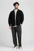 Miyake Pleated Shirt Lapel Shirt Black Long Sleeve T Shirt For Men Casual Coat Japanese Streetwear Men Cardigan Button Up Shirt 240513