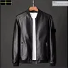 stone jacket Autumn Winter Leather Jacket Men Coats Stand Collar Zipper Black Motor Biker Motorcycle Leather Jackets a21