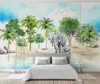 Sfondi 3d PO Wallpaper sul muro personalizzato Murale Foresta tropicale di cocco Elefante paesaggio per pareti in panini