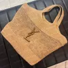 Projektant iCares Maxi Tote Beach Raffias Bag Summer szydełka torby na ramię Zakupy torebka Kobiety luksusowy słomka miękka na drutach wysokiej jakości dama