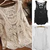 Women's Tanks Sleeveless Lace Tank Top Sexy Embroidery Hollow-out Cut-out Floral Crochet Shirt Blouses T-shirt Vest