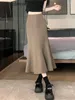 Jupes Trumpet à volants Femmes 2024 printemps été coréenne Fashion haute jupe longue aux dames élégantes chic Slim Slim Faldas