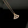 Necklace Designer for Woman Bulgarie Luxury Charm Necklace Baojia Skirt v Gold Full Diamond Collar Chain 18k Rose Gold Clear New Internet Red Main Diamond Necklace Wo