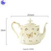 Mugs French Gold Garden European Ceramic Gold-painted Coffee Cups And Saucers Luxury Retro Flower Teacups English Afternoon Tea Set