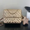 12A Luxury 24c étoiles Hanging Sac classique pur à la main à la main exclusive en cuir personnalisé métallique métallique brillant sac de banlieue pour femmes sacs crossbody sac