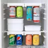 Armazenamento de cozinha 1 PC Soda de cerveja de linha dupla pode rack de geladeira de geladeira em prateleira para acessórios para organizadores de bebidas