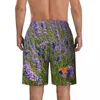 Shorts pour hommes Lavande Field Board Summer Purple Flower Imprimé Y2K Retro Beach Men Sports Dry Custom Dry Custom Diy Trunks