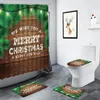 シャワーカーテン面白い雪だるまのクリスマス装飾バスルームバスマットセット年クリスマスホーム非滑り止めトイレカバーフロアマット