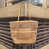 Khaki Mesh Beach Bag для женщин дизайн моды высококачественные блюда на большие пляжные сумки имеют карманы роскошные бродячие сумочка сумочка