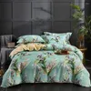 Sängkläder set amerikansk stil tropiska bladblommor tryck 600 tc egyptisk bomullslipningssats täcke täckt utrustat lakan kudde