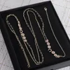 Fashion Letter Diamond Necklaces Pendant Gem Necklaces Chain Necklace for Woaman Necklace Luxury Products Brass Necklaces Jewelry Supply