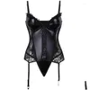 Bustiers corsets gothic noir faux cuir corset top tasse soutien