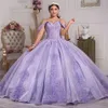 Elegancka lekka fioletowa suknia balowa księżniczki quinceanera sukienki puszyste na ramię słodkie 15 16 sukienki konkursowe sukienki vestidos 301W