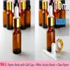 10 ml Verre Amber Huile essentielle bouteilles de pipette liquide Réacent de distribution de bouteilles de parfums de parfum 768pcs