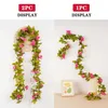 3pcs fleurs décoratives couronnes artificielles fleurs vigne rouge rose bricolage décoration de mariage fausse fleur décoration de salle de maison suspend