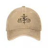 Bollkåpor Vintage Water Washing Jesus räddade min liv Baseball Homme Hat Snapback Christian Casquette