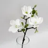 Decoratieve bloemen 3 hoofden kunstmatige open magnolia tak huis bruiloft decoratie kamer tafet tabel vaas bloem arrangement diy flores