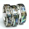 50шт 6 мм 8 мм натуральные моллюски abalone shell inlay 316l из нержавеющей стали ретро свадебное обручальное кольцо оптом