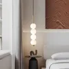 Lampade a sospensione in vetro nordico LED Zucca del vento in rame 3-8 Testa Comodino Appeso Decorazione Studio Camera da letto Soggiorno Accessori per la casa