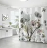 Rideaux de douche aquarelle décor de salle de bain floral style pastoral pour un écran opaque imperméable avec crochets