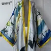 Summer Outfit Kimono Africa Boho Print Beach Cover Up Maxi Dress Cardigans Wear Women 2024 Abaya Dubai Luxury